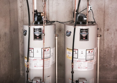 double hot water heaters side by side